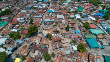 Dar es salam yerel yerleşim hava manzarası.