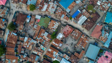 Dar es salam yerel yerleşim hava manzarası.