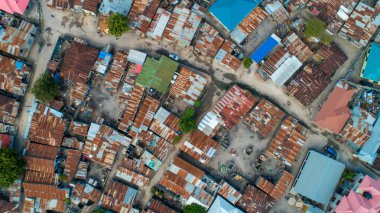 Dar es salam yerel yerleşim hava manzarası.