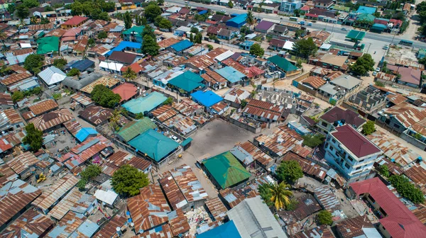 Dar es salam yerel yerleşim hava manzarası.