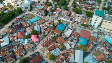 Dar es salam yerel yerleşim hava manzarası.