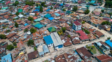 Dar es salam yerel yerleşim hava manzarası.