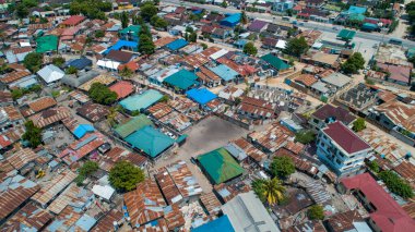 Dar es salam yerel yerleşim hava manzarası.