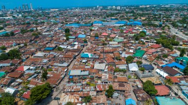Dar es salam yerel yerleşim hava manzarası.