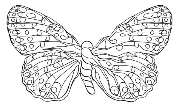 Mała Perła Graniczy Fritillary Motyl Ręcznie Rysowane Stylizowane Wektor Ilustracji — Wektor stockowy