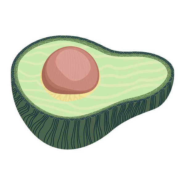 Avokado Yiyecek Simgesi Çizimi Vektör Illüstrasyonu — Stok Vektör
