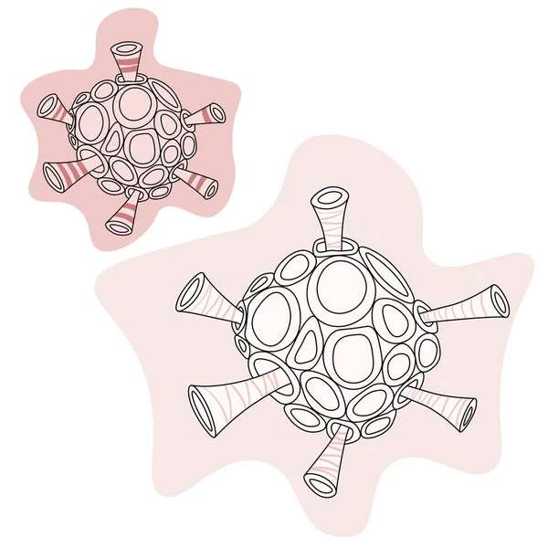 Coronavirus Handritad Vektor Illustration Isolerad Vit — Stock vektor