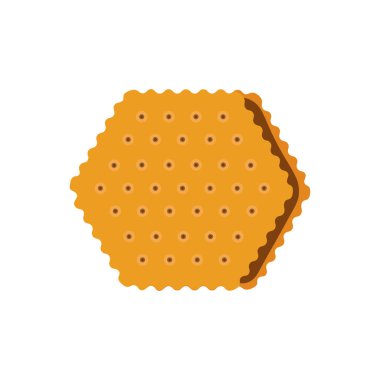 Çikolatalı duble bisküvi - beyaza izole edilmiş stilize vektör çizimi.