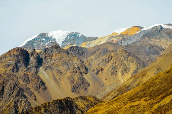 Paesaggio Montagna Neve Manang Nepal — Foto Stock