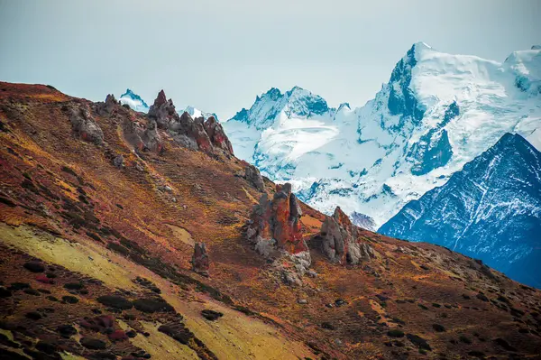 Modulo Vista Montagna Neve Manang Nepal — Foto Stock