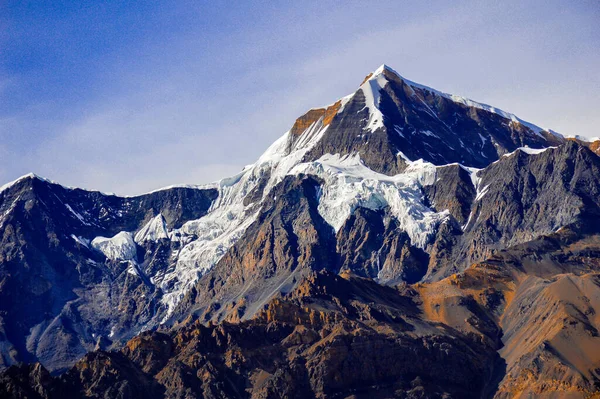 Neve Vista Montanha Formulário Manang Nepal — Fotografia de Stock