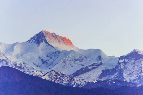 Paisaje Montaña Annapurna Madrugada Desde Pokhara Nepal — Foto de Stock