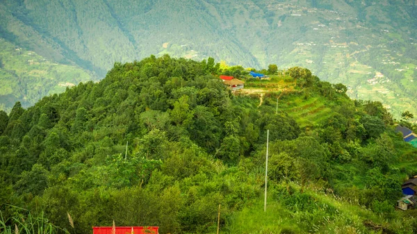 Chisapani Nepal Den Yeşil Tepenin Manzarası — Stok fotoğraf