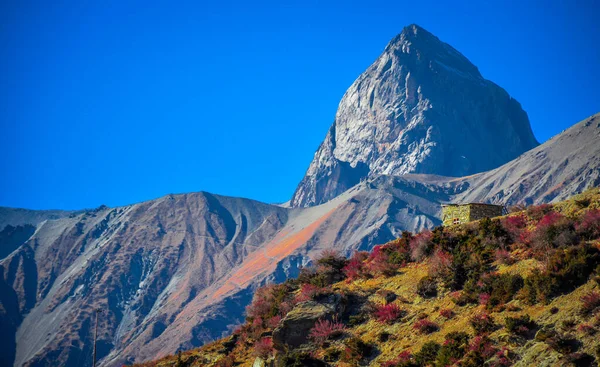 Paisagem Pedra Pico Manang Nepal — Fotografia de Stock