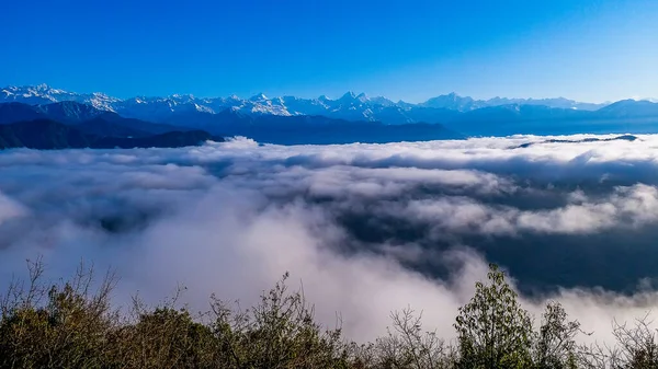 Paesaggio Con Nebbia Mattutina Chisapani Nepal — Foto Stock