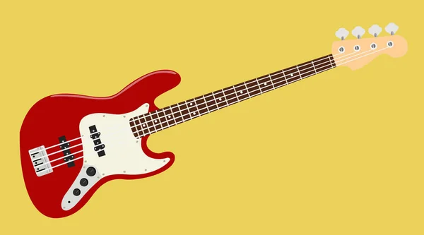 Vetor Isolado Ilustração Uma Guitarra Baixo — Vetor de Stock