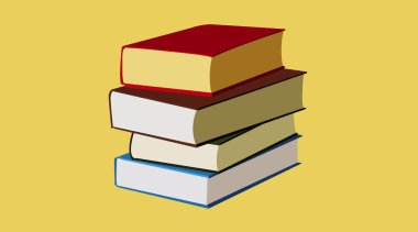 Bir Kitap Yığını İzole Edilmiş Resmetme Vektörü