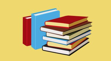 Bir Kitap Yığını İzole Edilmiş Resmetme Vektörü