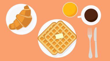 Kahvaltının Vektör İllüstrasyonu