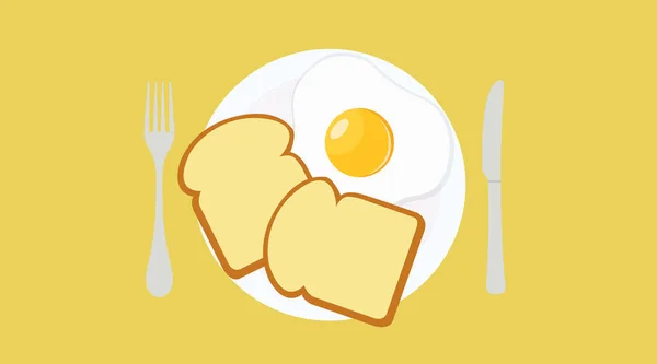 Ilustración Vectorial Brindis Huevos Fritos — Vector de stock