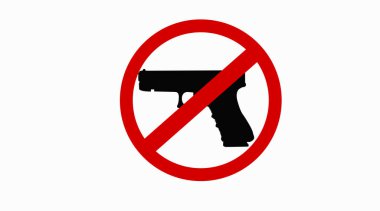 Yasak Silah İşaretinin İzole Edilmiş Vektörü