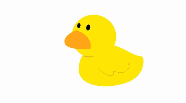 Rubber Duck 'ın izole edilmiş yansıması. Sarı ördek oyuncağı