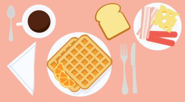 Kahvaltının Vektör İllüstrasyonu