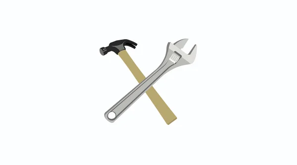 Vector Isolated Illustration Tools Icon Hammer Wrench — Stockvector