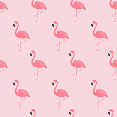 Flamingolar Kusursuz Desenli Arkaplan veya Duvar Kağıdı