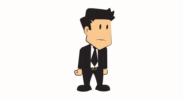 Vektor Isolerad Illustration Sad Frustrated Business Man Kostym — Stock vektor