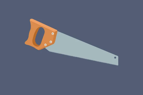 Vector Illustration Handsaw Isolated — Stock Vector