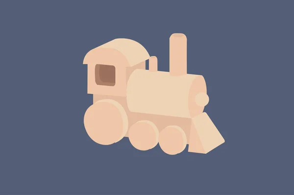 Wektor Izolowane Ilustracja Drewna Toy Train — Wektor stockowy