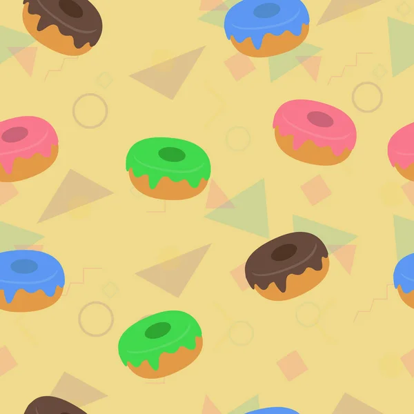 Vector Illustration Doughnuts Nahtloser Musterhintergrund — Stockvektor