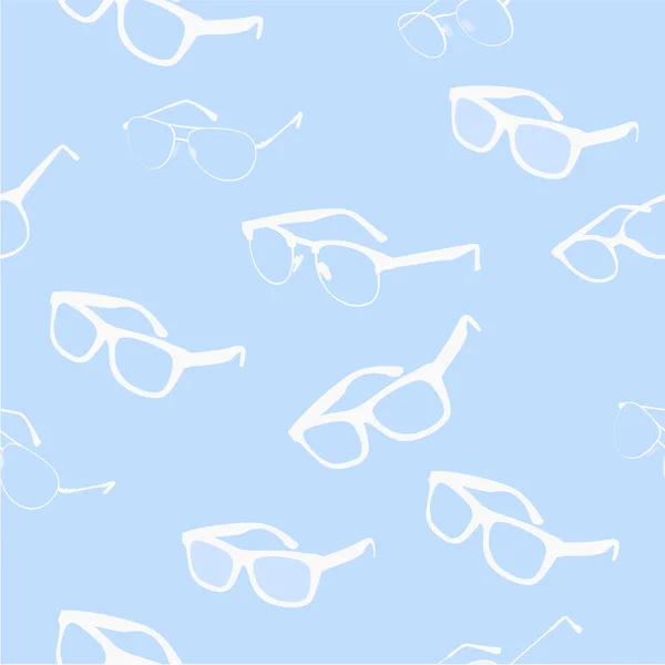 Bleu Vecteur Sans Couture Motif Fond Fond Écran Lunettes Thématiques — Image vectorielle