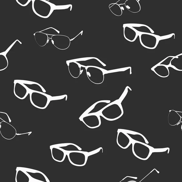 Fond Motif Sans Couture Vectoriel Noir Blanc Lunettes Thème — Image vectorielle