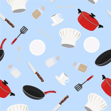 Vektörsüz Desen Arkaplanı, Mutfak ve Cheff Temalı