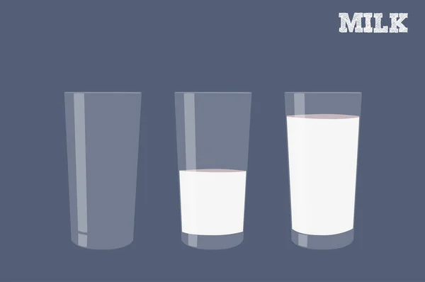 Векторні Ізольовані Ілюстрації Трьох Окулярів Молока — стоковий вектор