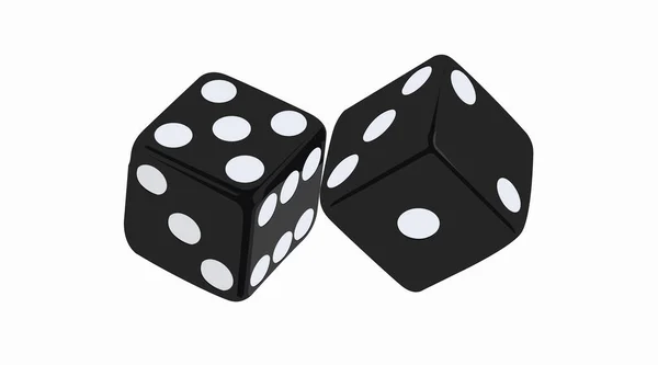 Vector Isolated Illustration Two Black Dices — Stock Vector