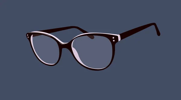 Siyah Vintage Gözlüklerin Zole Edilmiş Vektörü — Stok Vektör