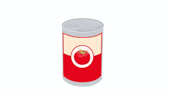 Vector Isolated Illustration Tomato Soup Can — Stock Vector