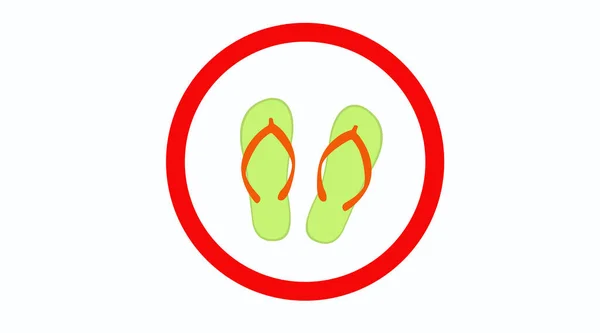 Ilustração Isolada Vetor Sinal Aviso Flip Flops —  Vetores de Stock