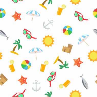 Vektör İllüstrasyonu Yaz Kusursuz Desen veya Arkaplan
