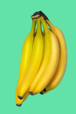 Yeşil arka planda mükemmel görünen muz yığını