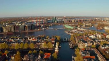 Amsterdam Dar Kanalları 'nın hava görüntüsü
