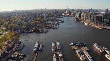 Amsterdam Dar Kanalları 'nın hava görüntüsü