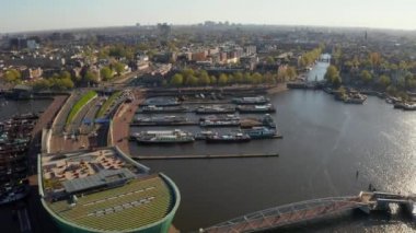 Amsterdam Dar Kanalları 'nın hava görüntüsü