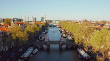 Amsterdam Dar Kanalları 'nın hava görüntüsü