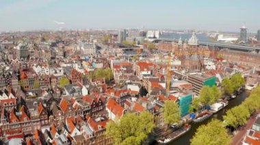 Amsterdam Dar Kanalları 'nın hava görüntüsü
