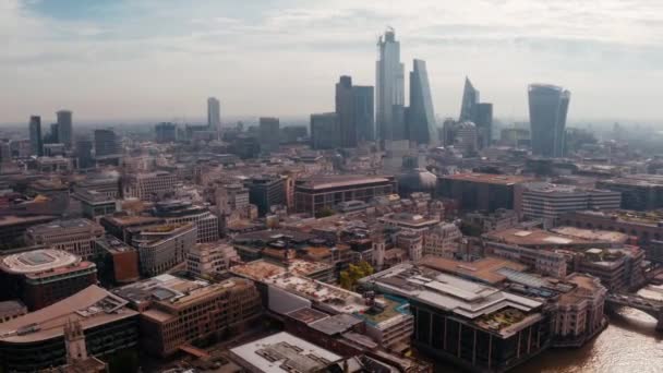 Flygfoto över London och floden Thames London — Stockvideo