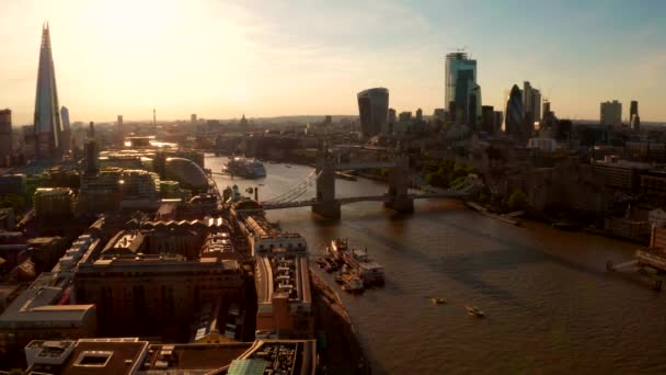 Vista aérea de Londres e do rio Tâmisa Londres — Vídeo de Stock